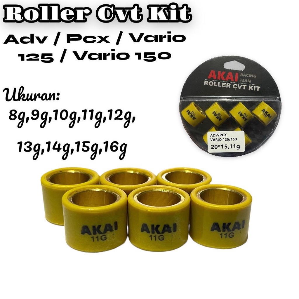 Roller Akai Racing Original Ready Motor Nmax,Aerox,Lexi,Pcx,Vario,Beat,Scoopy,Fino,Mio,Mio Soul
