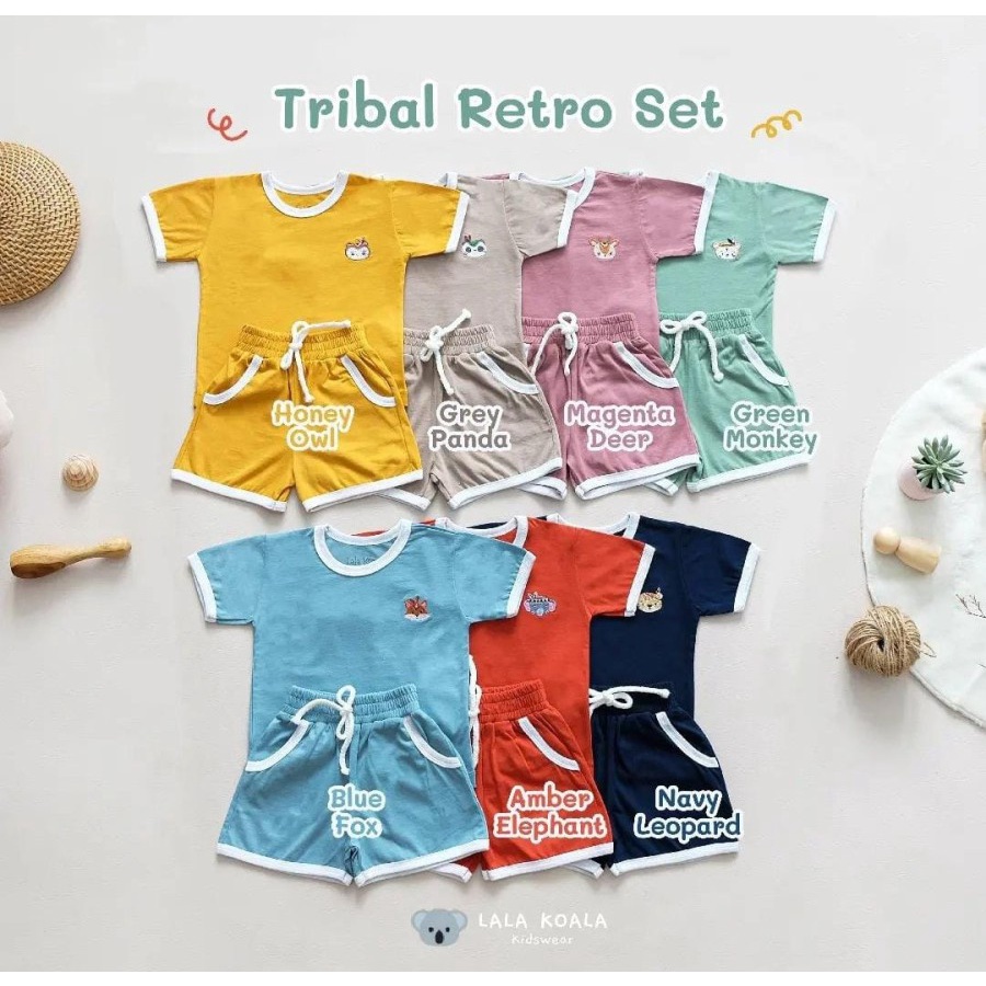 LALA KOALA Tribal Retro Setelan Anak