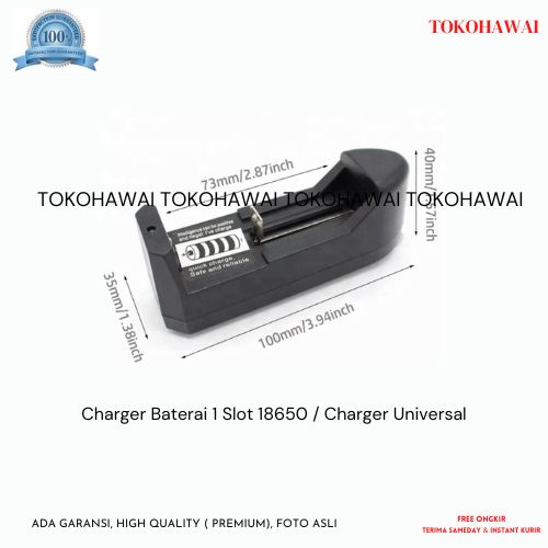 Charger Baterai 1 Slot 18650 / Charger Baterai  Universal