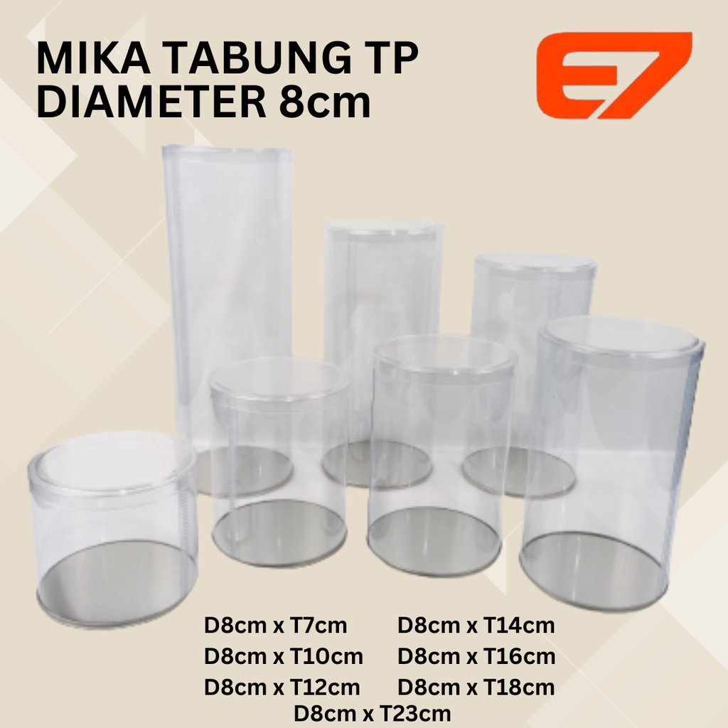 Mika Tabung TP Kaleng Toples Mika Alas Aluminium Diameter 8cm
