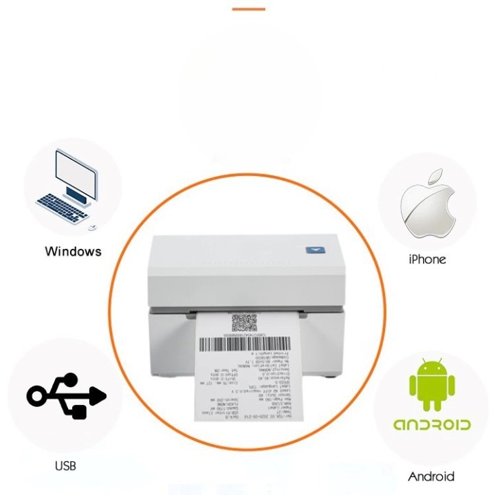 Printer Thermal Mini Stiker Label Thermal Printer POS USB 80mm - CC330 - White