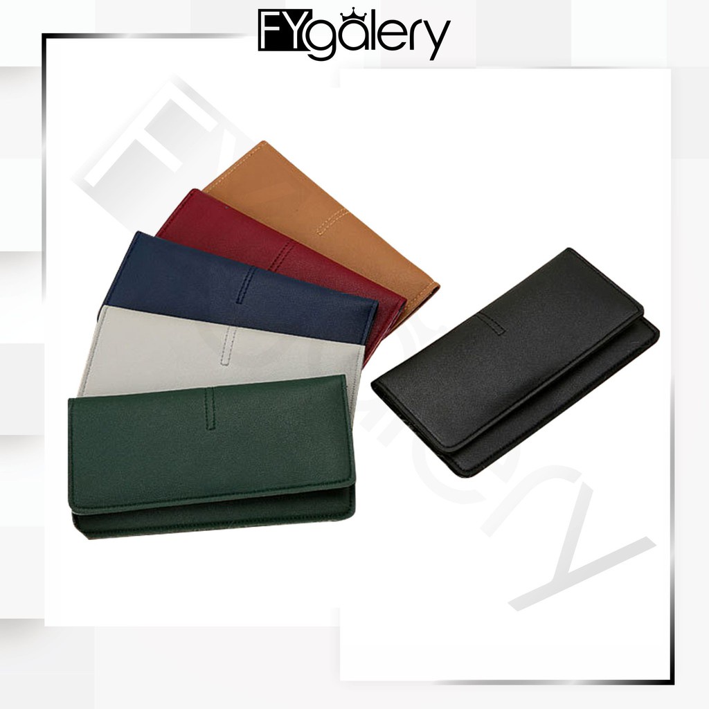 FYGALERY FYDP013 Dompet Wanita Panjang Lipat Dompet Polos PU Fashion Cewek