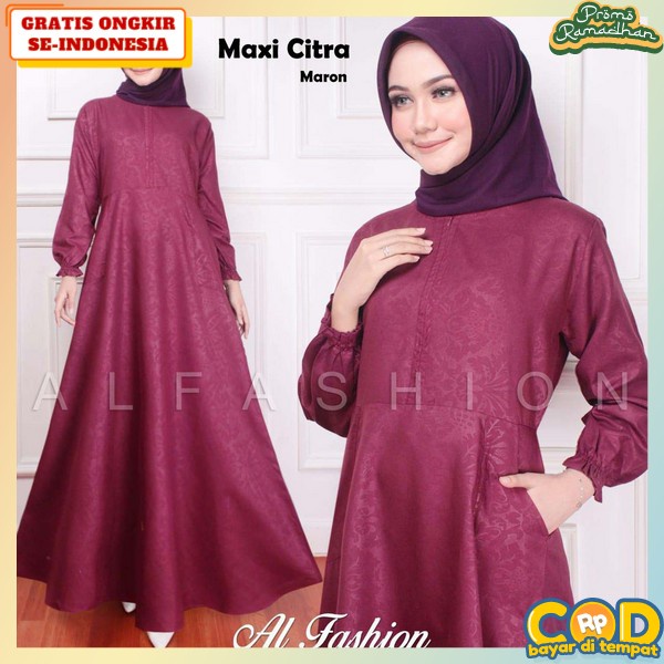 Baju Gamis Gamis Lebaran Wanita Perempuan Narenda Maxy Dress Mewah Gsmis Baju Muslimah Jumbo Premium