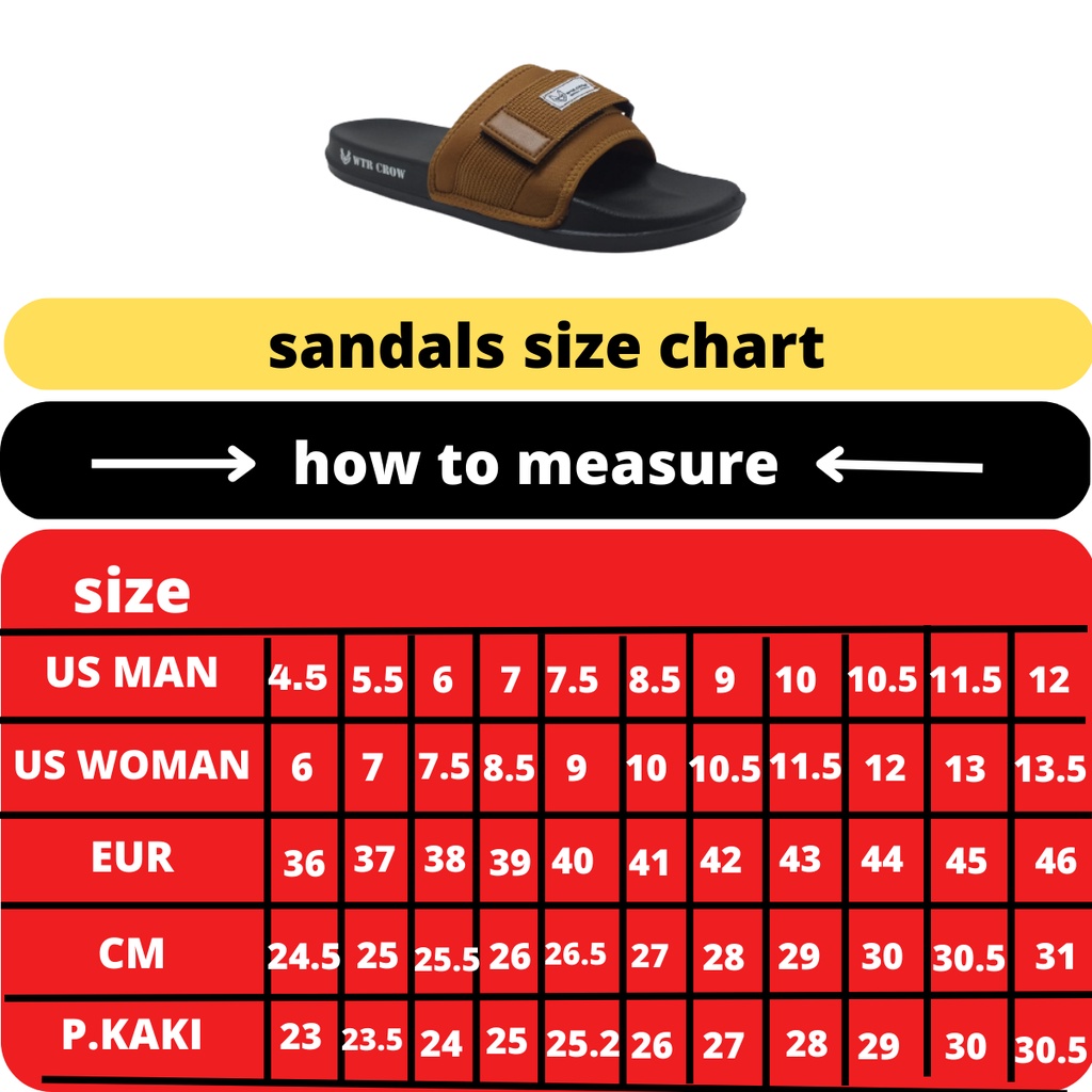 Sandal Slide Pria Slip On Simple Ringan Black Tan WTR Crow