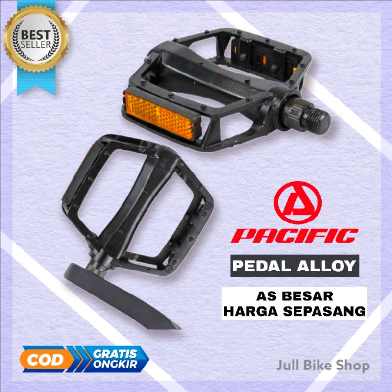 Pedal sepeda alloy pacific as besar aluminium mtb lipat fixie dll engkol bmx ringan murah 20 24 26 27.5 700c