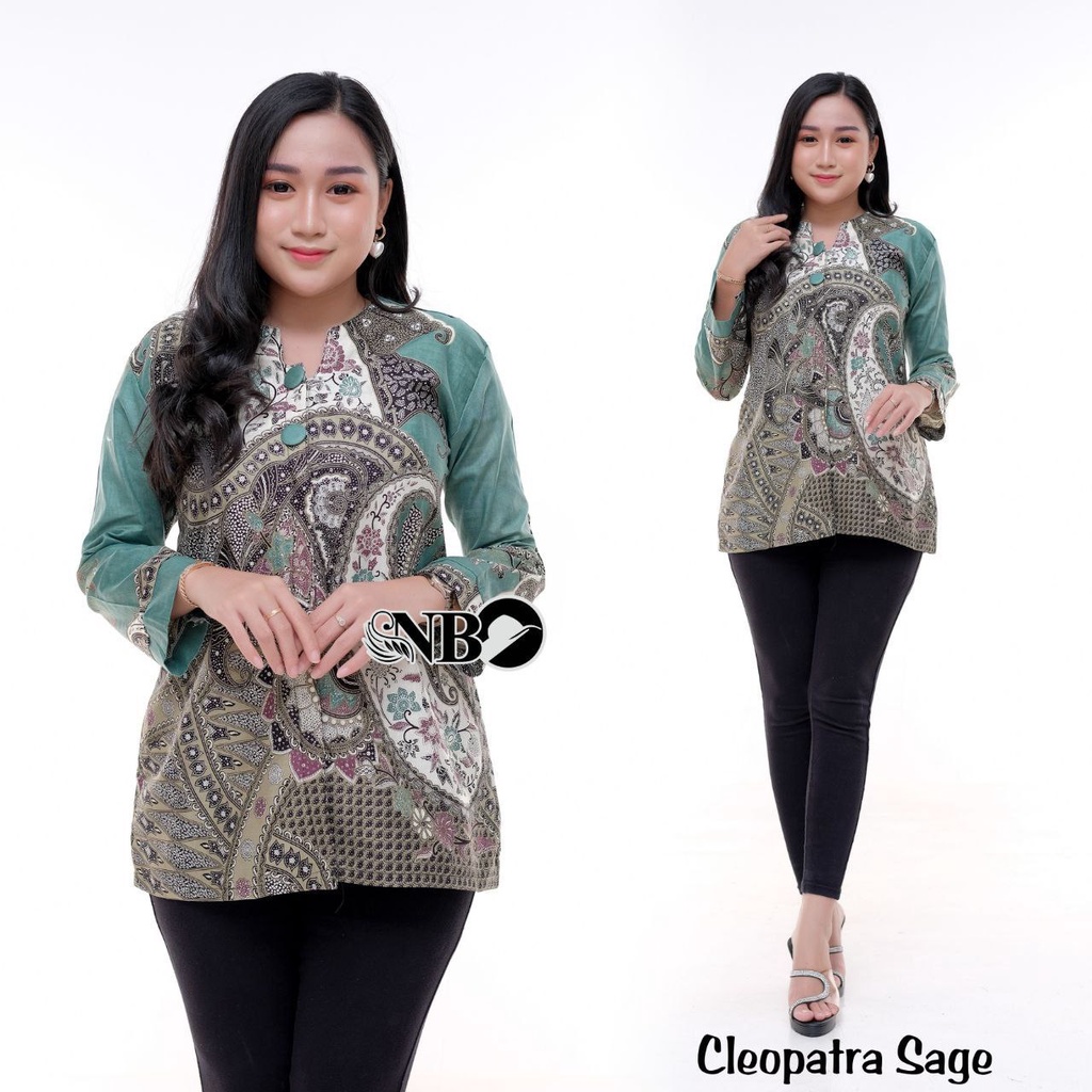 Baju Batik Wanita Modern Atasan Blouse Batik Kerja Kantor Wanita