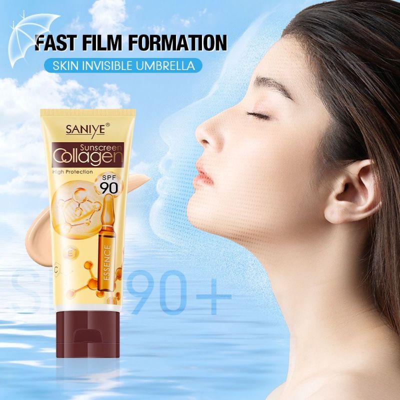 SANIYE Sunscreen Cream tabir surya Collagen Whitening Moisturizing High