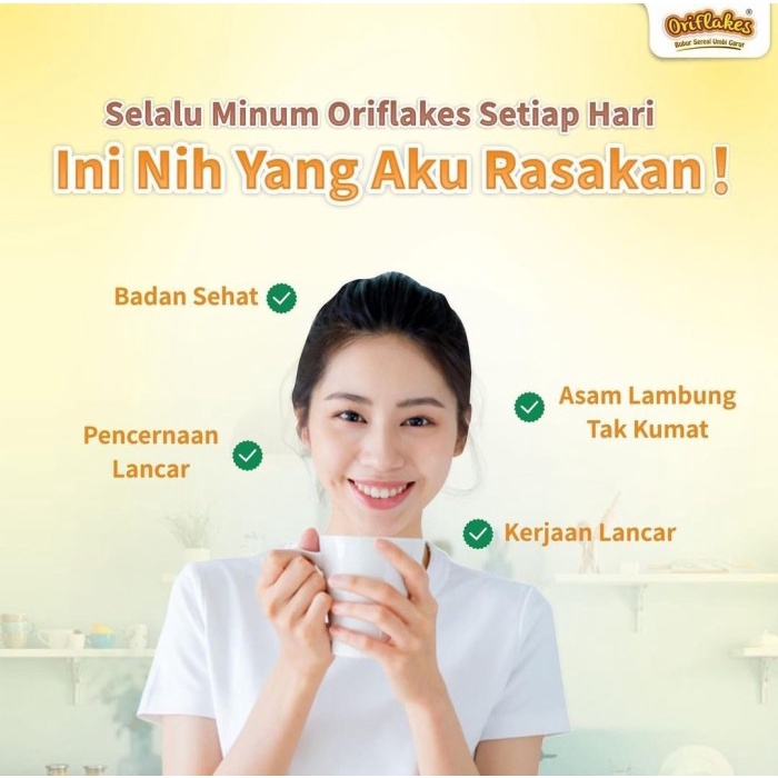 

Oriflakes Sereal Umbi Garut Solusi Maag & Asam Lambung 350 Gr-Original 081