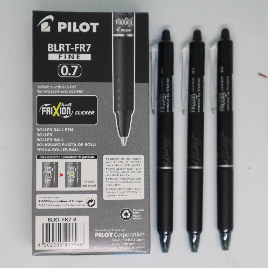 

Pilot Frixion Pen Biru Hitam 0.5mm 0.7mm Per Lusin