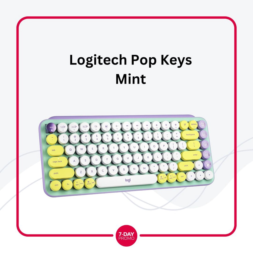 Logitech POP Keys Keyboard Wireless Mechanical Compact Emoji Keys