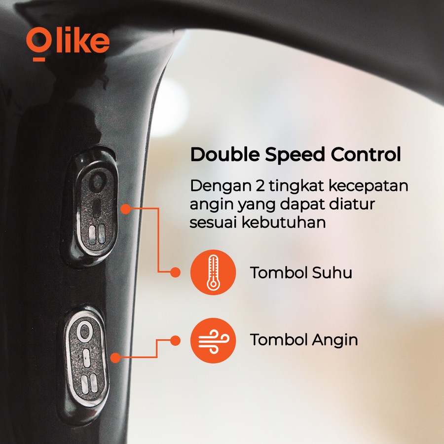 Olike Hair Dryer Divine Pengering Rambut Profesional Low Watt - Resmi