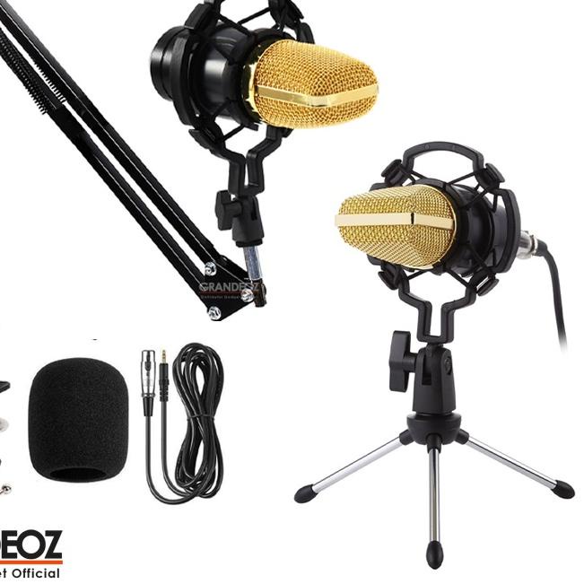 ✱ TaffSTUDIO BM 700 Mikrofon 3.5mm Kondenser Studio dengan Shock Proof USB Mount BM700 Mic BM-700 Co