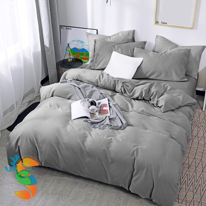 Sprei Polos Homemade No 3 120x200 CM Double Grey White Navy Maroon Lillac Peach