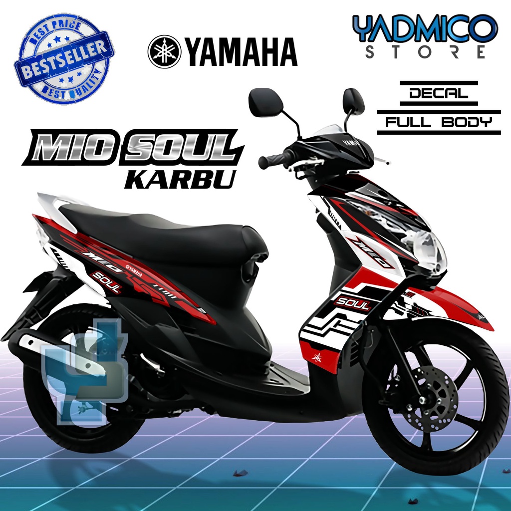 Decal Mio Soul Carbu Full Body - Stiker Motor Mio Soul Karbu Full Body - Striping Hologram Mio Soul 