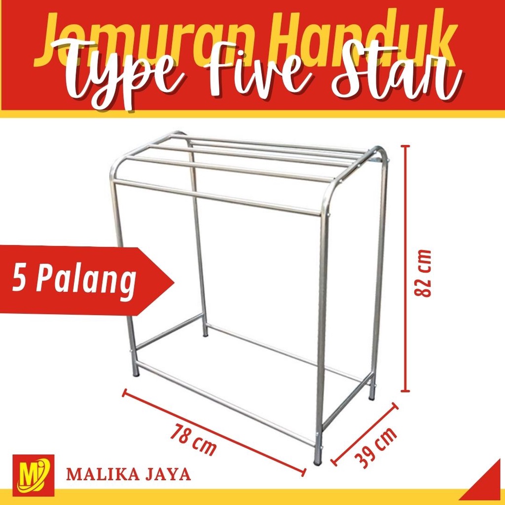 Jemuran Handuk Stainless Steel Model FiveStar BARU