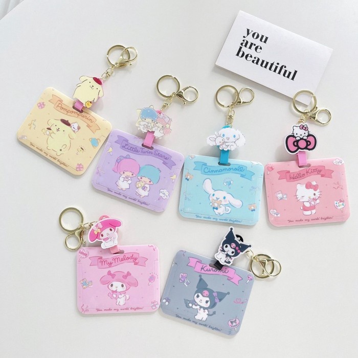 

Name Tag Id Card Badge Reel Holder / Gantungan Wadah Kartu Cute Sanrio Star Seller