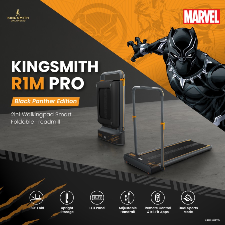 Kingsmith WalkingPad R1M PRO BLACK PANTHER EDITION Foldable Treadmill - Garansi Resmi