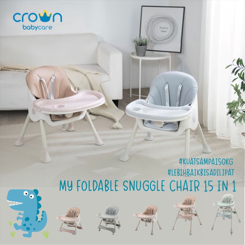 CROWN BABY CARE CR018 MY SNUGGLE CHAIR CR228 MY FOLDABLE SNUGGLE CHAIR 15IN1 KURSI MAKAN BAYI DAPAT DILIPAT