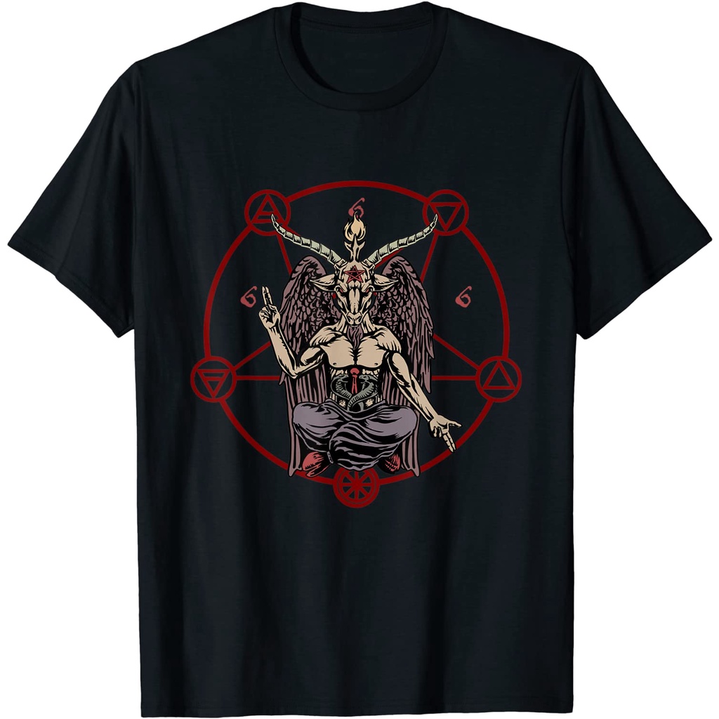 KAOS Satanic Pentagram 666 Baphomet Ritual Goth T-Shirt