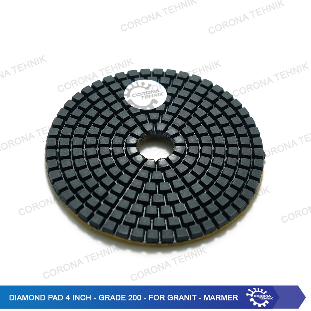 Grade 200 - For Granit - Marmer - Diamond Pad 4 Inch