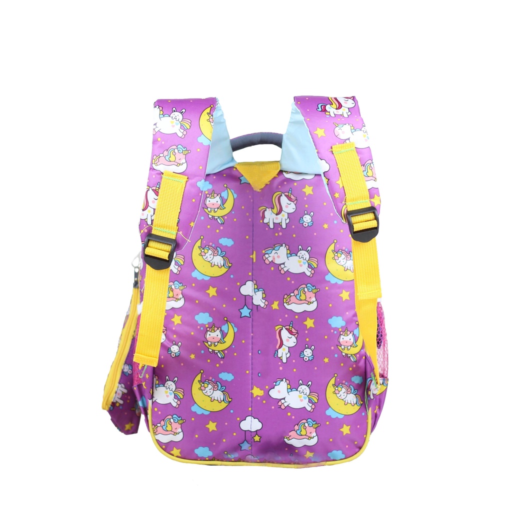 Tas Ransl Unicorn Anak Perempuan PAUD TK SD Bonus Tempat Pensil Ukuran Compact Backpack Sekolah Anak Cewek Ngaji Les TPA TPQ Piknik Ts Bagus Bahan Impor Tebal Awet Kuat Bonus Raincover Muat Buku Tema LKS IPad Tablet Tas Cahaya Unicorn Bulan