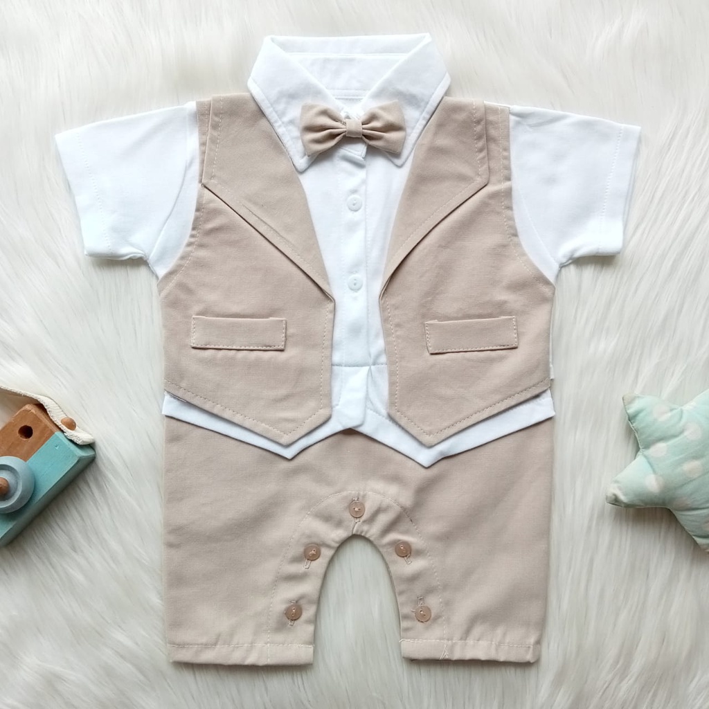 tuxedo bayi anak laki laki jumper tuxedo baju kodangan anak bayi laki laki 6 12 18 bulan jas anak laki laki balita AARON tuxedo jumper set