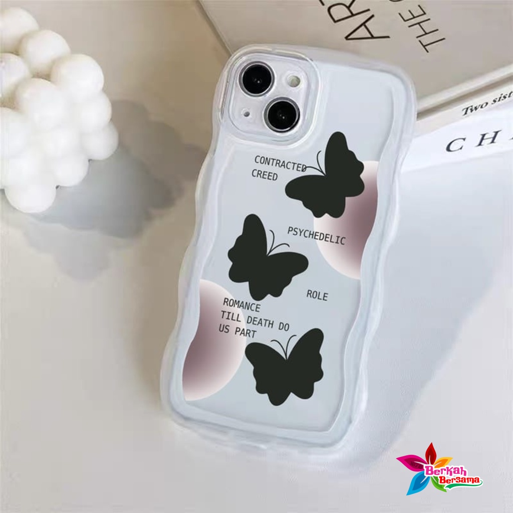 SS144 SOFTCASE SILIKON MOTIF KUPU KUPU HITAM FOR IPHONE 7 8 7+ 8+ X XS MAX XR 11 12 13 14 PRO MAX BB7787