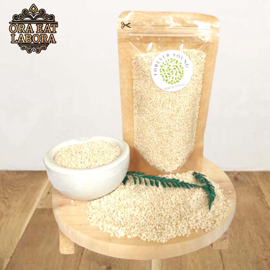 

Superfood Natural White Sesame Wijen Putih Premium Quality / Wijen Putih Organik Kualitas Premium - Ora Eat Labora