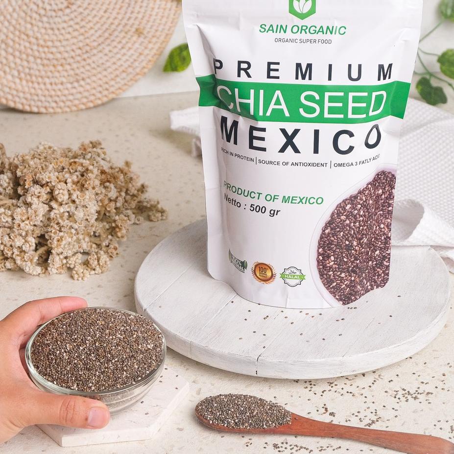 

✪ Chia Seed Organic Mexico untuk Diet Freshly 500 gram Black Cia Seed Organik fresly Biji Chia Seeds ☼