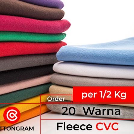 ➤ COTTONGRAM Kain Fleece CVC Bahan Sweater dan Hoodie Per 500 Gram ◌