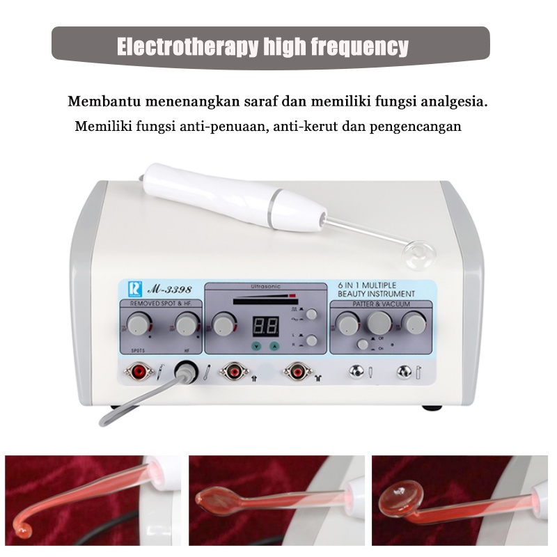 ⭐Garansi ⭐8 in 1 high frequency ultrasound detox hf alat penyedot komedo oxygen spray soft cauter besar dada