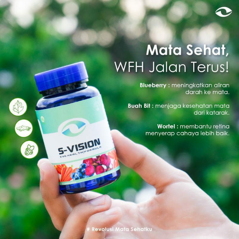 S-VISION Asli Original Obat Herbal Mata Minus Plus Silinder Miopia Aman Bpom S_vision Suplemen Mata