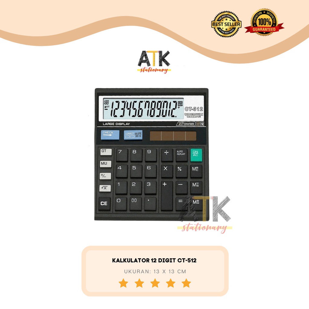 

Calculator Pasar Setara Citizen 12 Digit CT-512 - Kalkulator Citizen atk