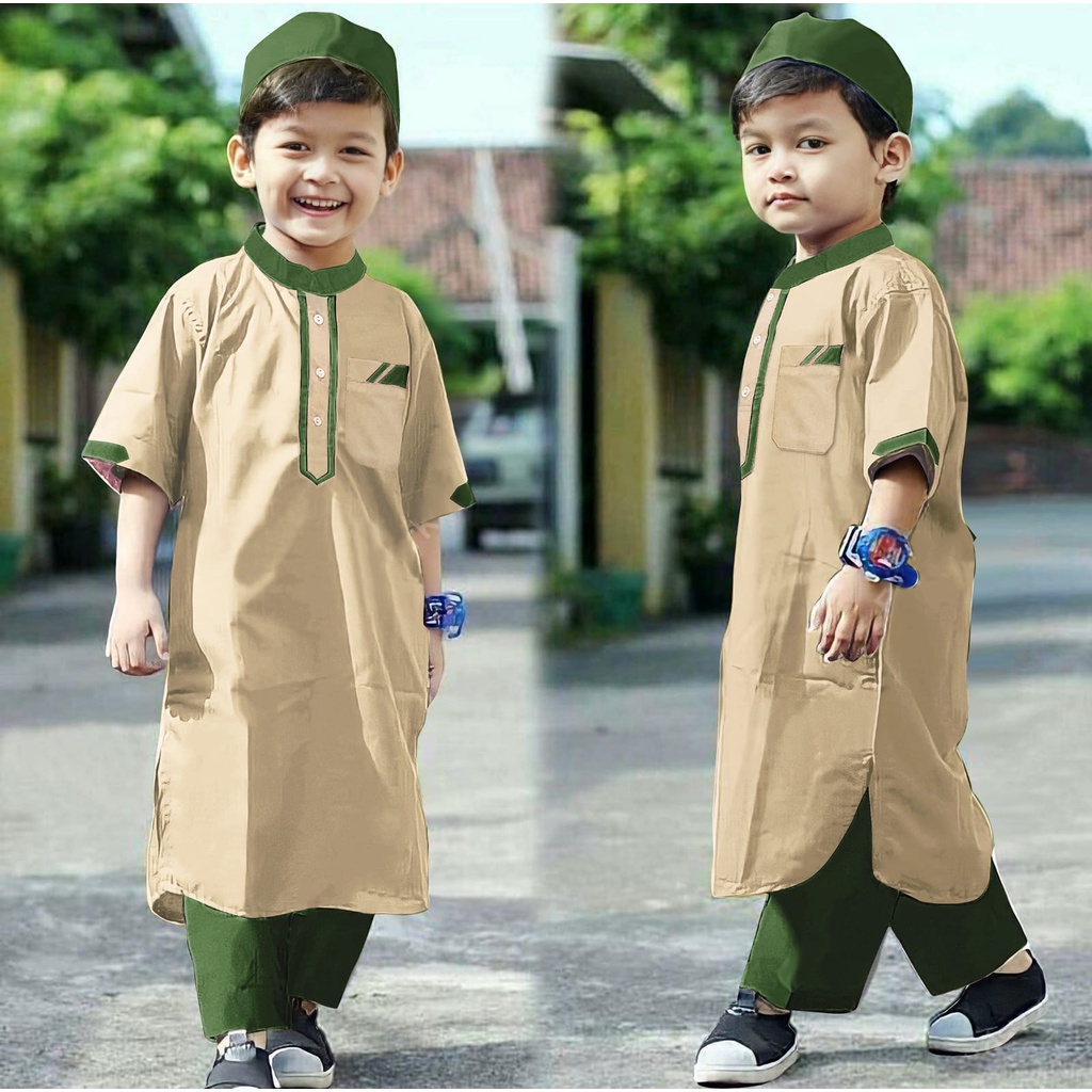 SETELAN KOKO JUBAH ANAK LAKI-LAKI USIA 1-10 TAHUN FASHION MUSLIM ANAK LAKI-LAKI