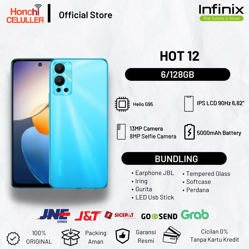 INFINIX HOT 12 6/128 GB GARANSI RESMI INFINIX INDONESIA FULL BONUS