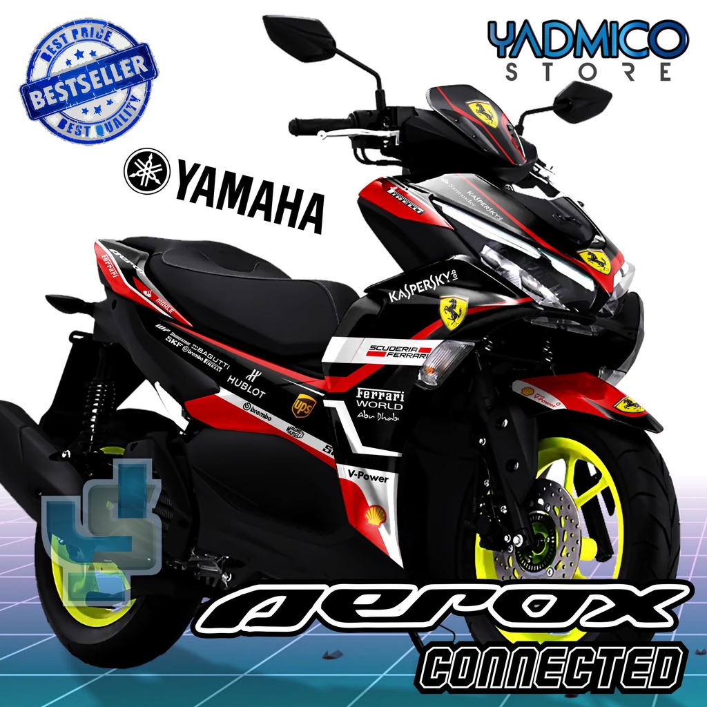 Decal Aerox 155 Connected Full Body - Stiker Motor Aerox 155 Connected Full Body - Striping Aerox 15