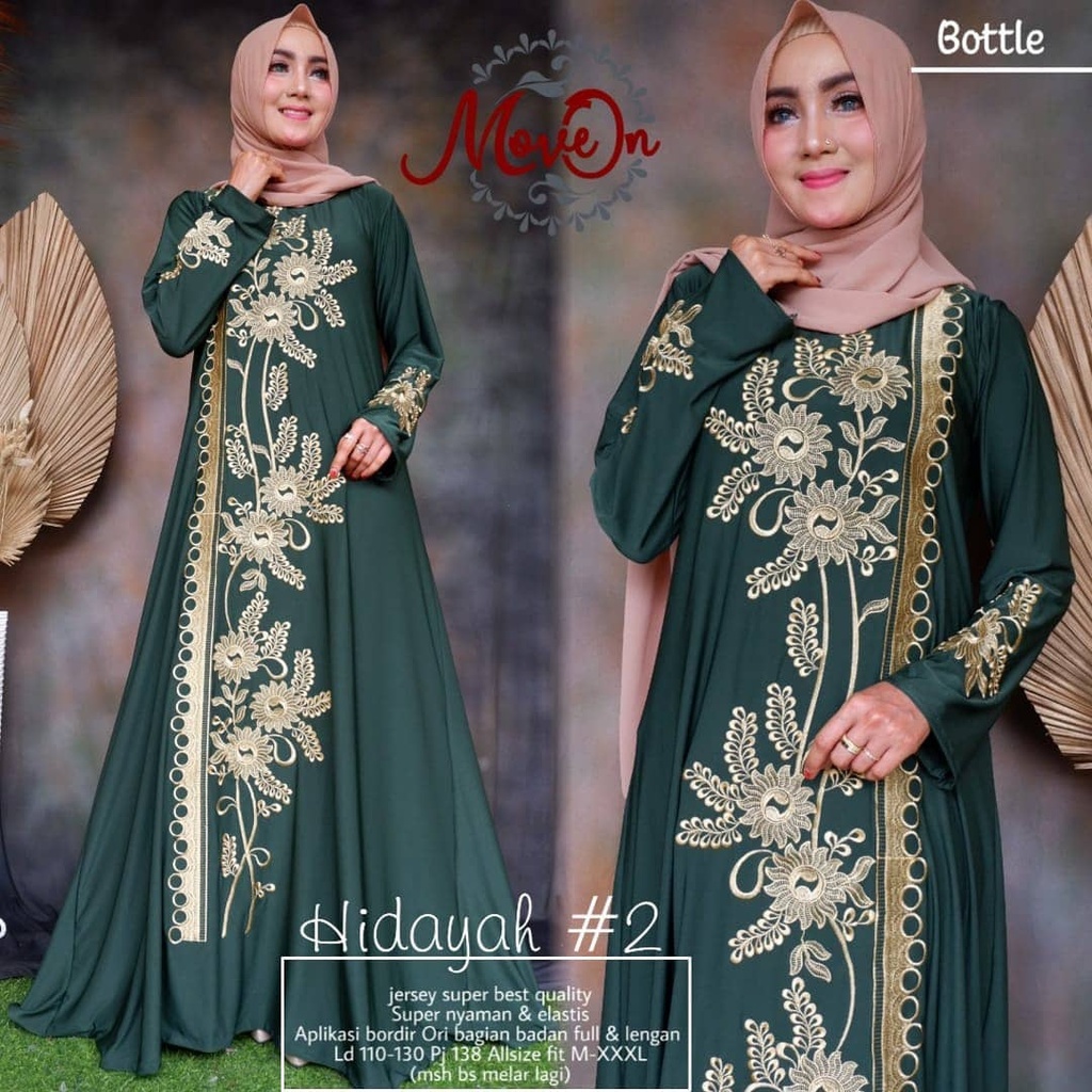 Hidayah #2 Maxy Jameela Bordir Gamis Jumbo Jersey Motif Bordir xxxl Ld 130cm Arabian Abaya Gamis Lebaran Remaja Muslimah Terbaru Seragaman Pengajian Murah Dress Wanita Muslimah Syar'i Gamis Polos Tebal Premium Warna Hitam