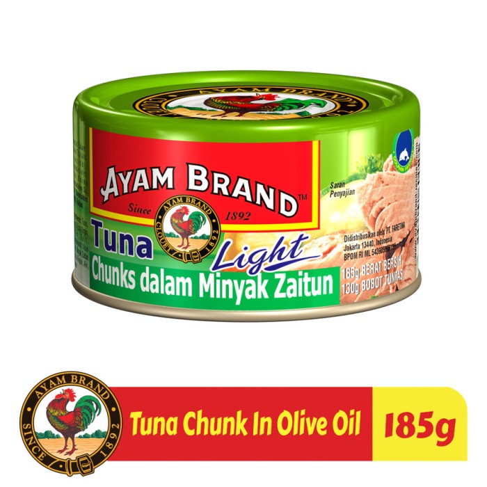 

AYAM BRAND Tuna Chunks Olive Oil 150g - Ikan Tuna Minyak Zaitun Kaleng