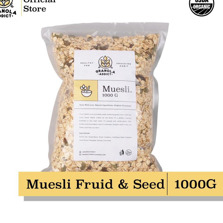 

♔ Granola Addict - Muesli Fruit & Seed 1KG ➴