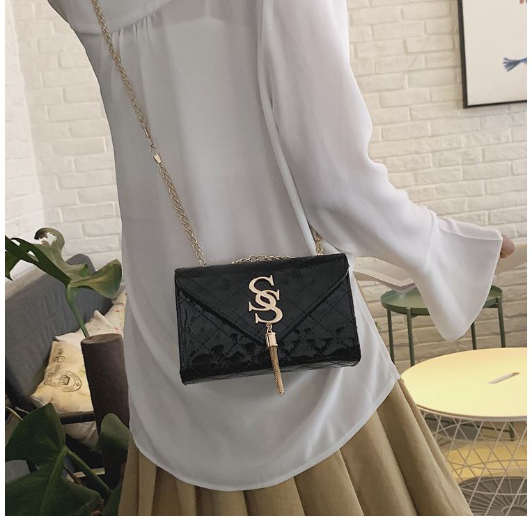 FYGALERY FYG1350 Tas Selempang Wanita Glossy Sling Bag Perempuan Elegan Fashion Korea