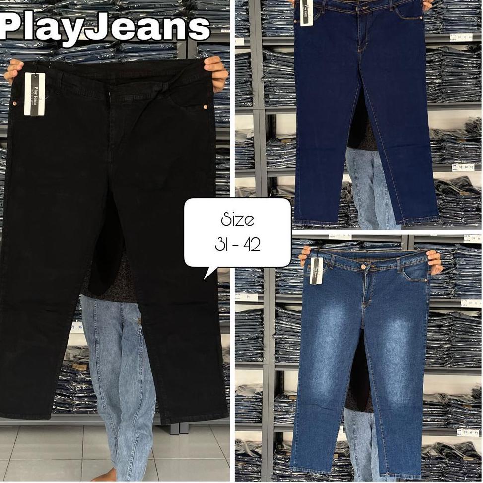 PALING DICARI Celana Jeans Pinggang Resleting Jumbo Celana Jeans Jumbo Polos Celana Jeans Resleting 