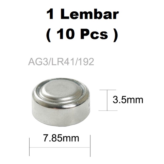 Baterai Battery Batre Batere SR41 LR41 193 AG3 jam kancing button cell - PADASAMAH