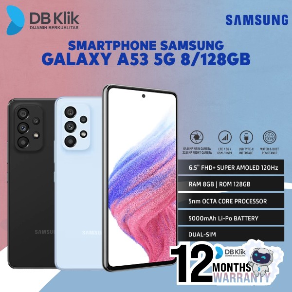 Handphone SAMSUNG GALAXY A53 5G 8/128GB - A53 8GB 128GB Garansi Resmi