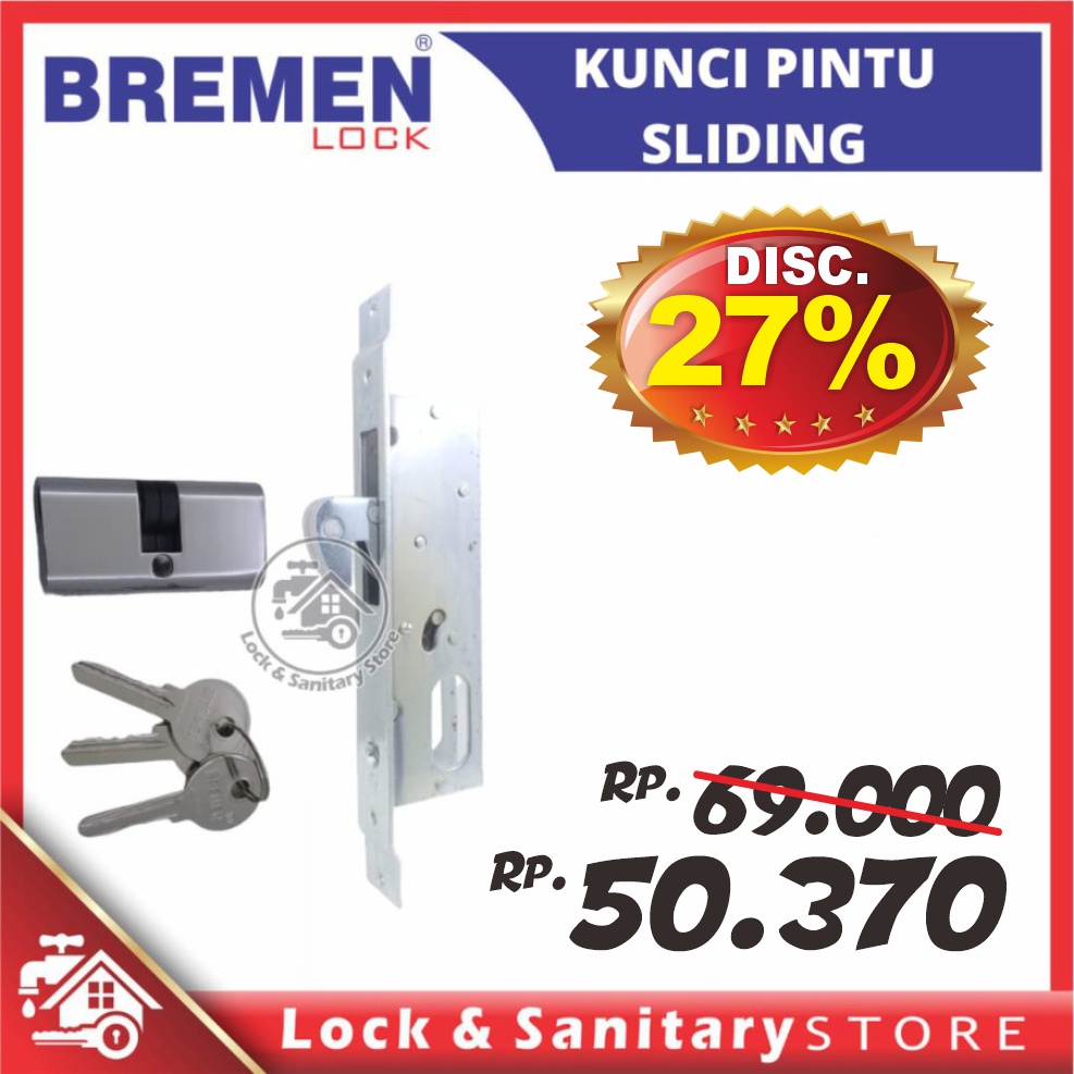 Kunci Pintu Sliding Aluminium LSA BREMEN KC 4423 Aluminium Door Lock