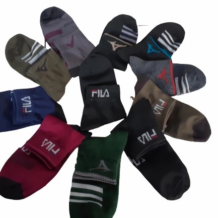 12 PASANG RANDOM KAOS KAKI OLAHRAGA PENDEK MOTIF RREMIUM SPORT SOCKS ANKLE PRIA WANITA DEWASA UNISEX