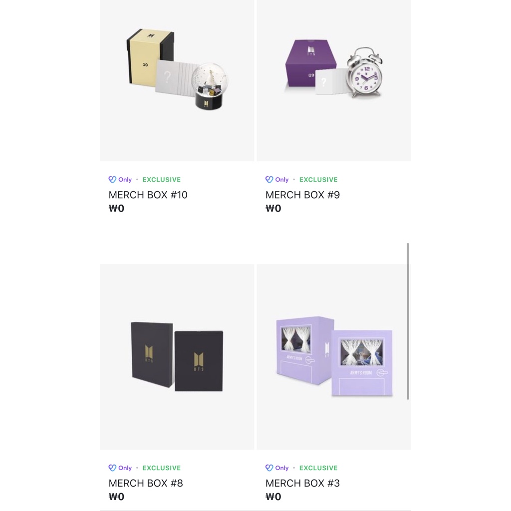 BTS Merch Box 2, 3, 8, 9, 10, 11
