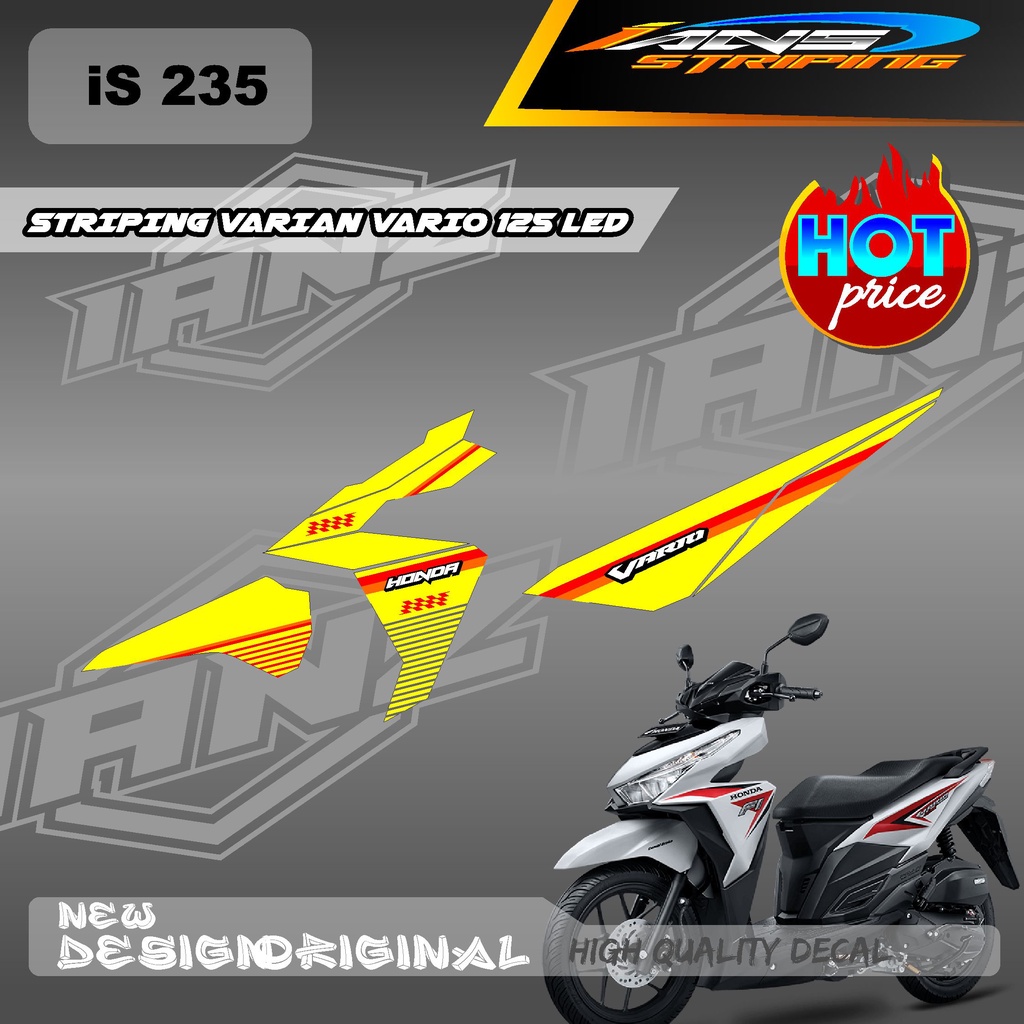 NEW DESAIN DECAL HONDA VARIO125 LED KONSEP STRIP LINE / STIKER SEMI FULL BODY HONDA VARIO 125 LED / DECAL KERETA VARIO 125 LED  IS235