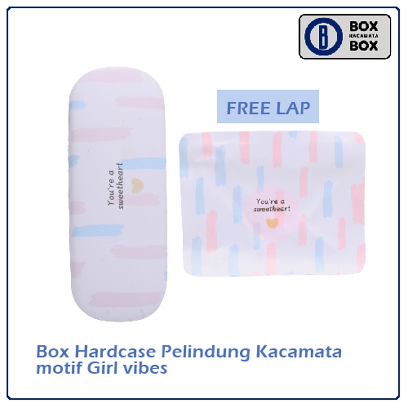 Tempat Kacamata / Box Kacamata Cepuk Magnet Motif GIrl Color Pastel Free Lap Muat Untuk Frame Kacamata New CC4