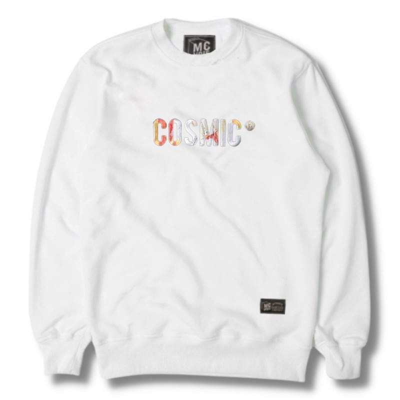 ( Promo Fashion Sale 3.3 ) - Sweater Crewneck Cosmic CANVA putih - Sweatshirt Cosmic - Crewneck Cosm