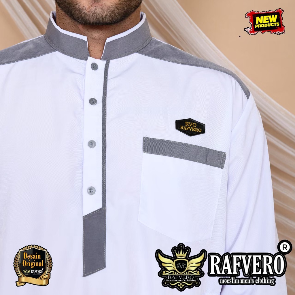 Lettemart- jubah pria ORIGINAL ELVANO / gamis pria muslim putih